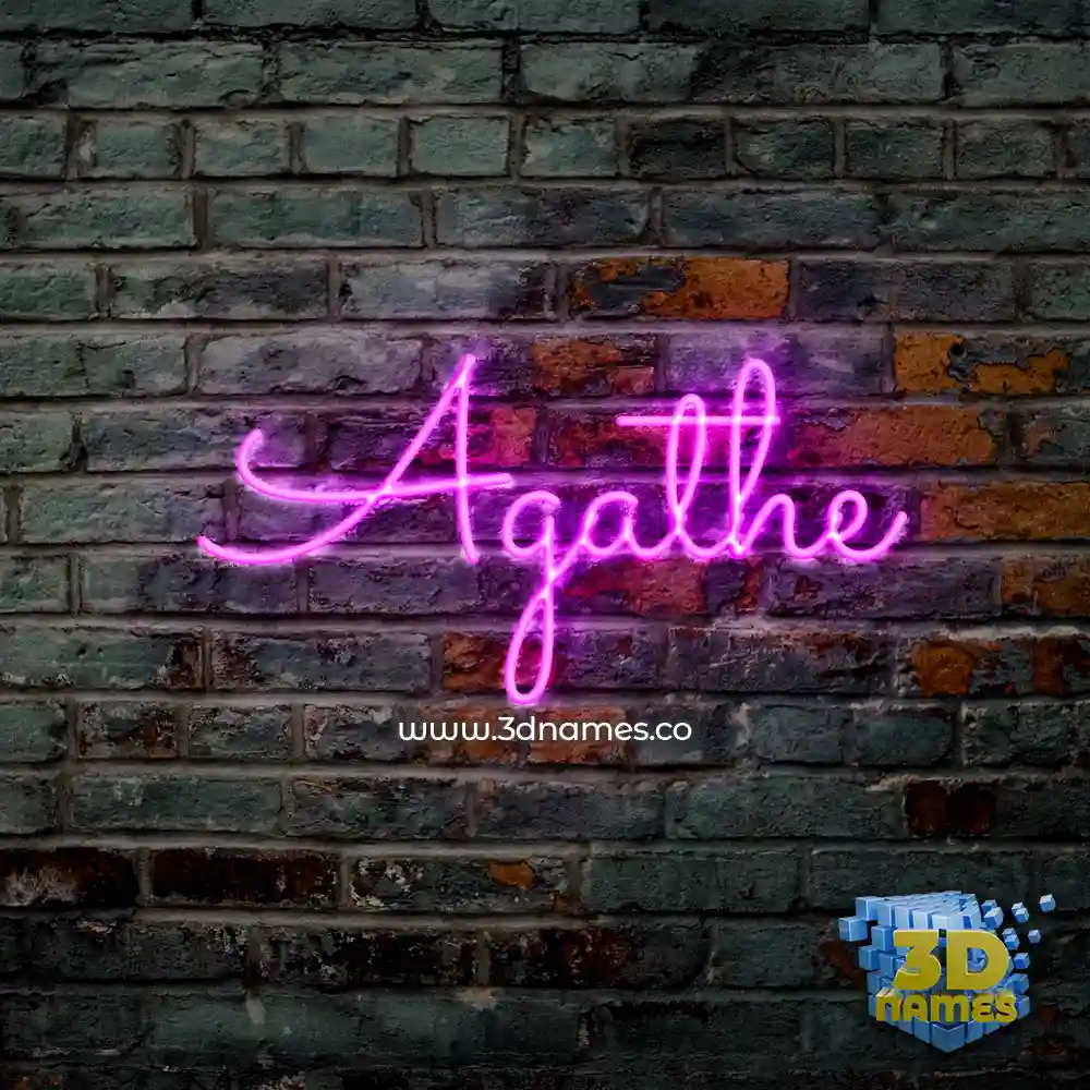 agathe in Pink Neon style - 3D name wallpaper