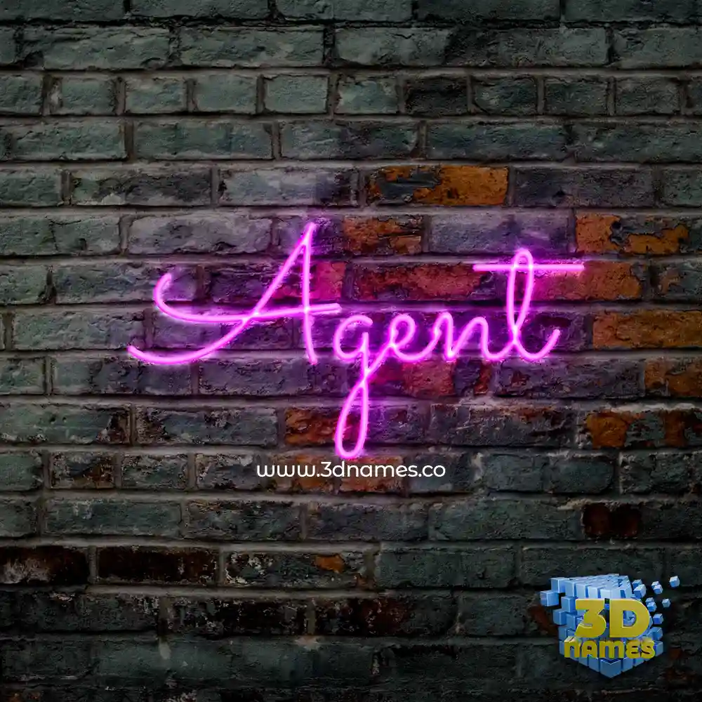 agent in Pink Neon style - 3D name wallpaper