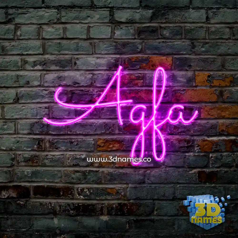 agfa in Pink Neon style - 3D name wallpaper