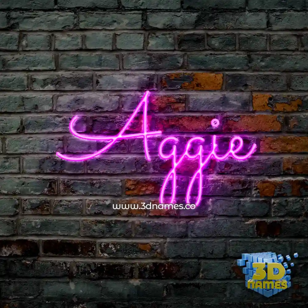aggie in Pink Neon style - 3D name wallpaper