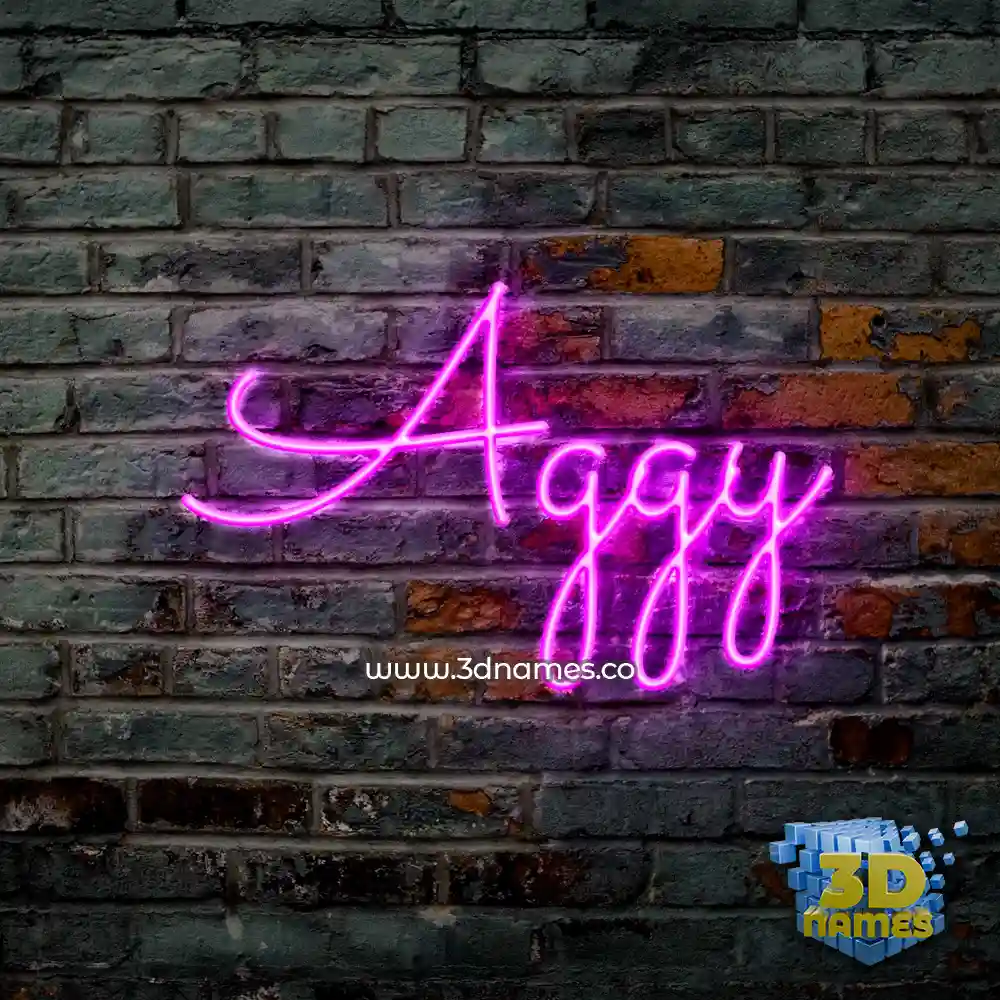 aggy in Pink Neon style - 3D name wallpaper