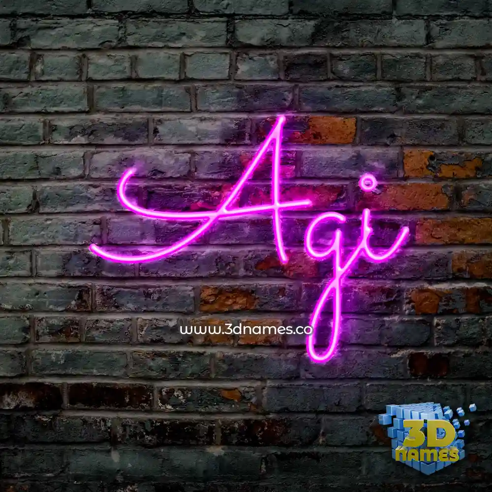 agi in Pink Neon style - 3D name wallpaper
