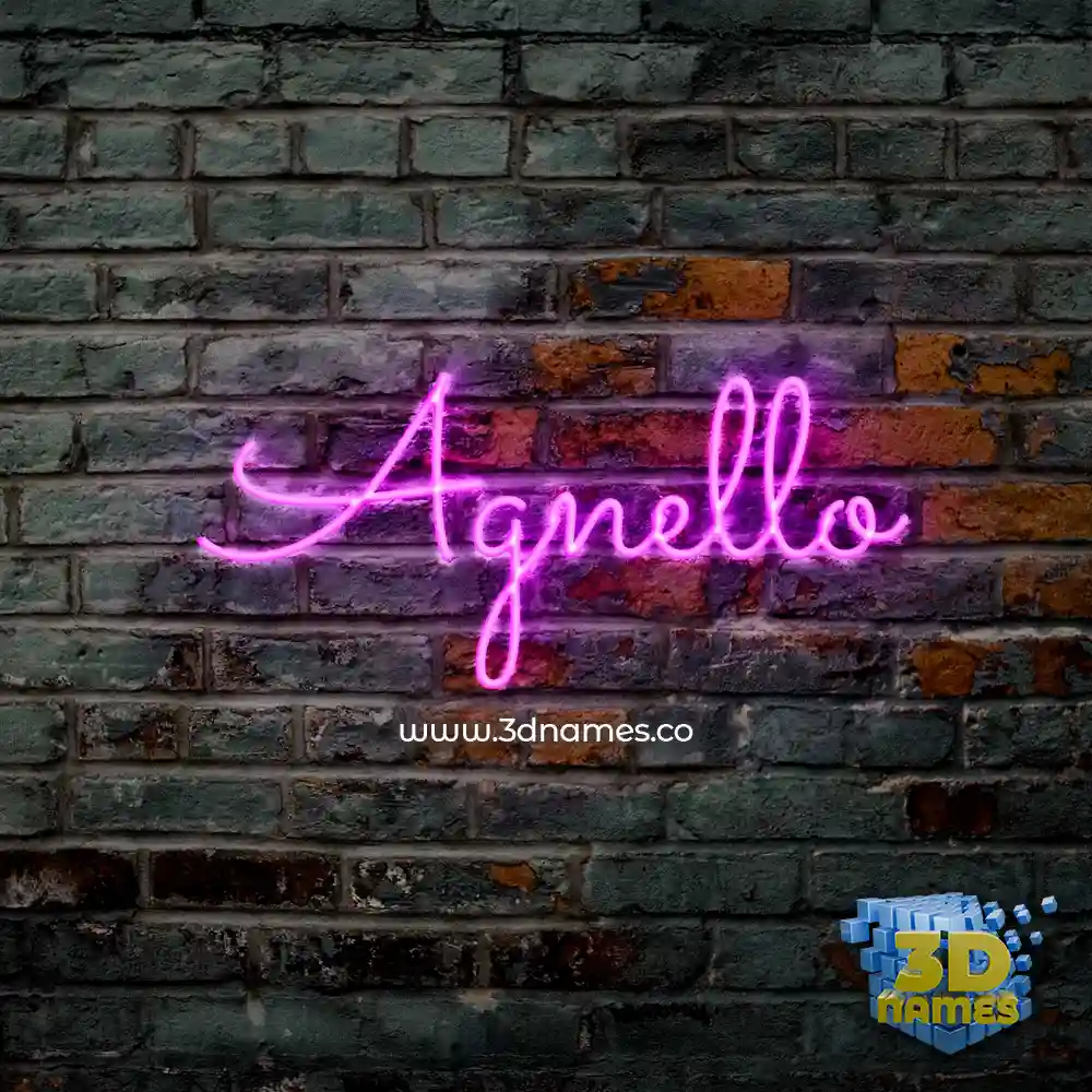agnello in Pink Neon style - 3D name wallpaper