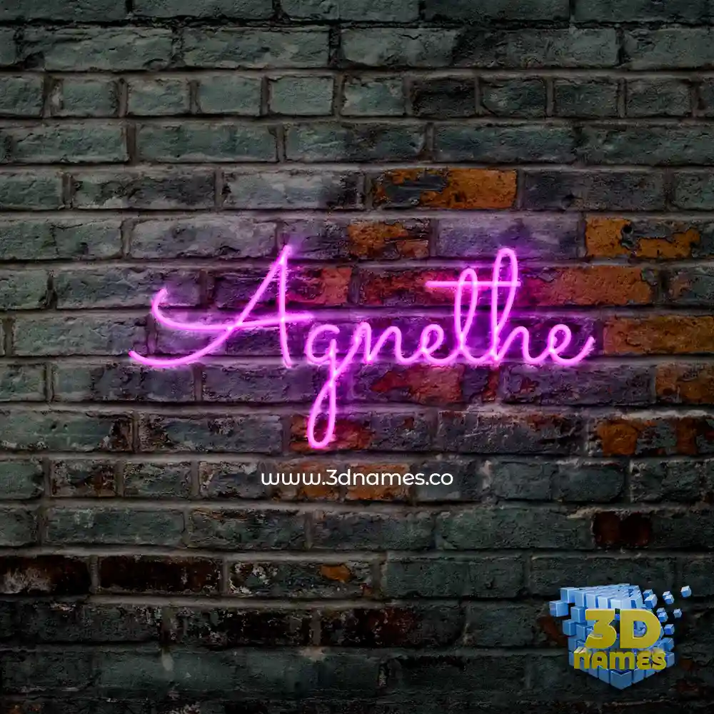 agnethe in Pink Neon style - 3D name wallpaper