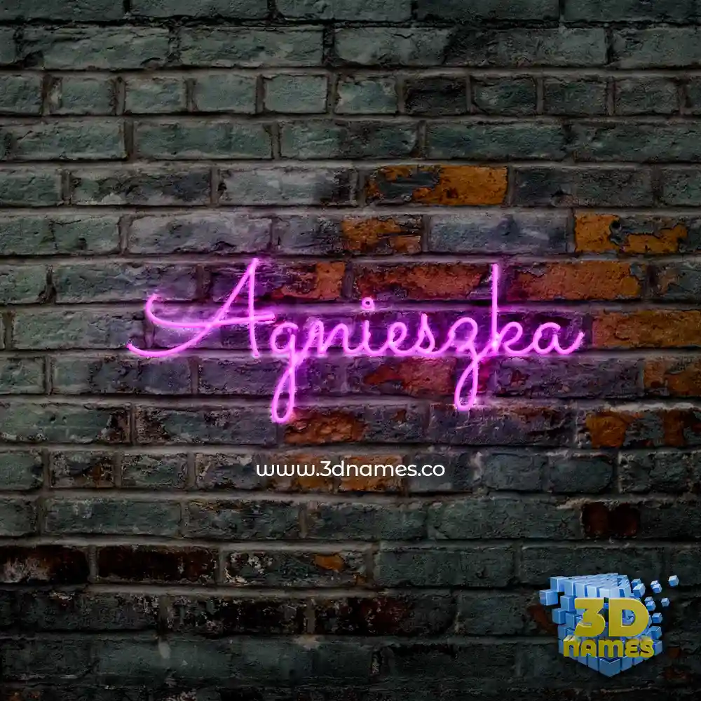 agnieszka in Pink Neon style - 3D name wallpaper