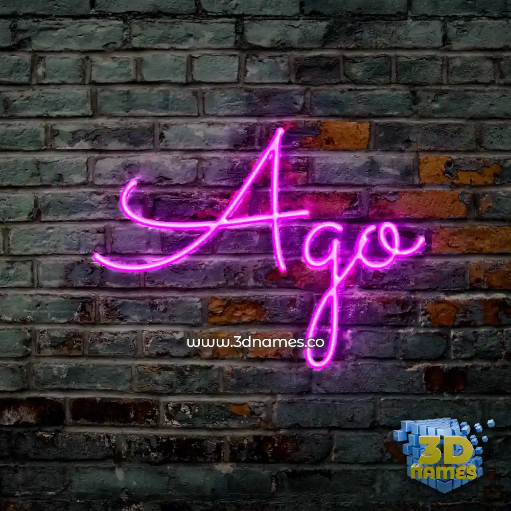 ago in Pink Neon style - 3D name wallpaper
