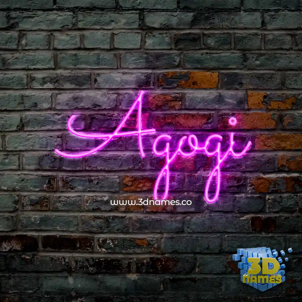 agogi in Pink Neon style - 3D name wallpaper