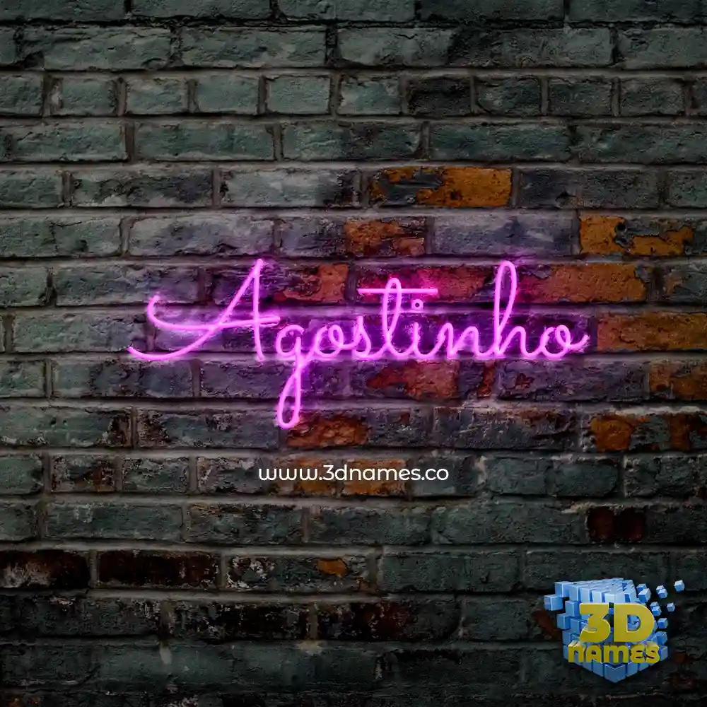 agostinho in Pink Neon style - 3D name wallpaper