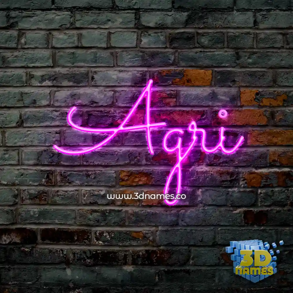 agri in Pink Neon style - 3D name wallpaper