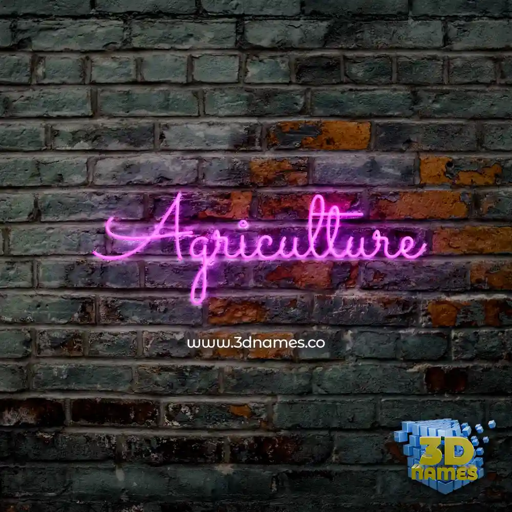 agriculture in Pink Neon style - 3D name wallpaper