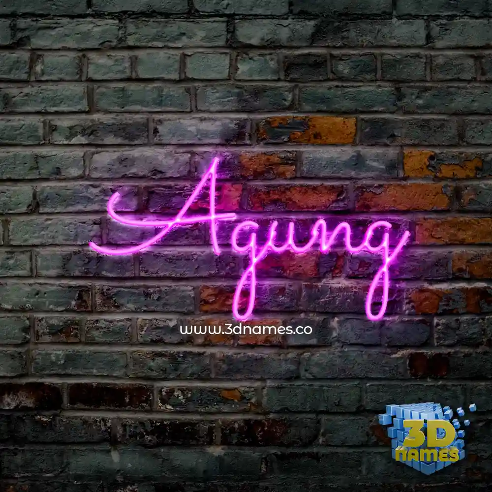agung in Pink Neon style - 3D name wallpaper