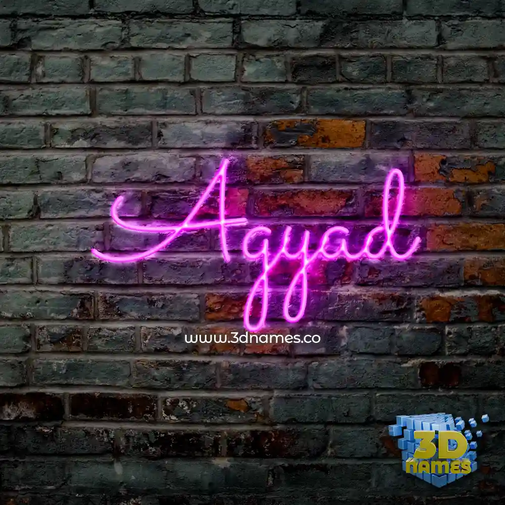 agyad in Pink Neon style - 3D name wallpaper