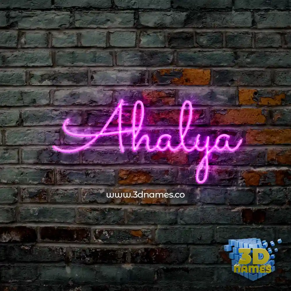 ahalya in Pink Neon style - 3D name wallpaper