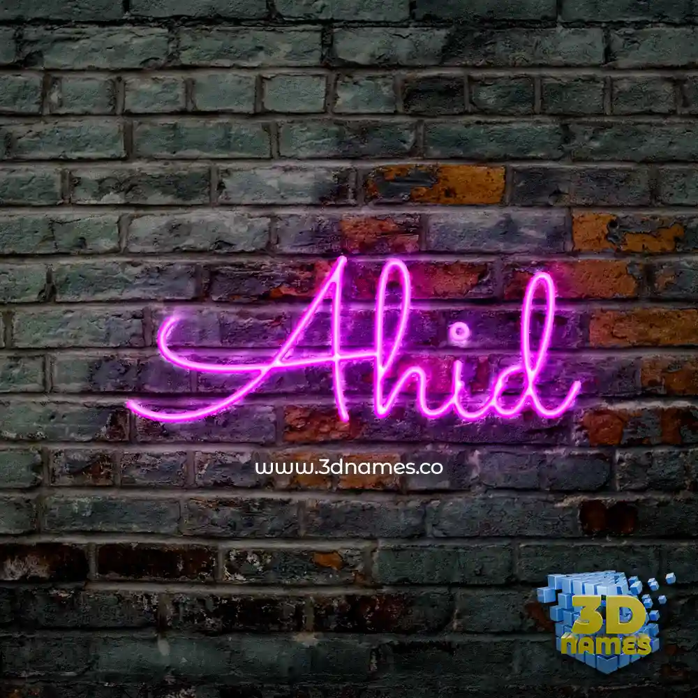 ahid in Pink Neon style - 3D name wallpaper