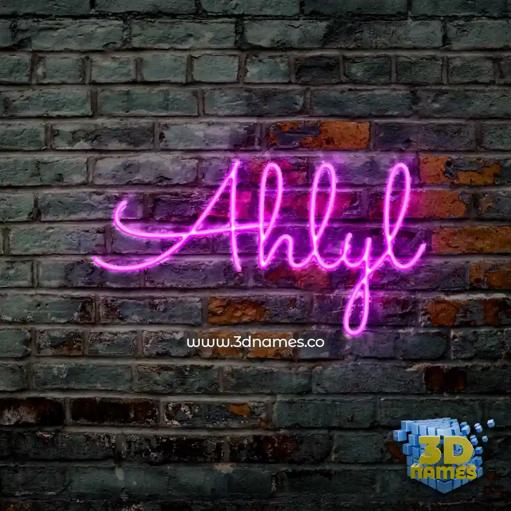 ahlyl in Pink Neon style - 3D name wallpaper