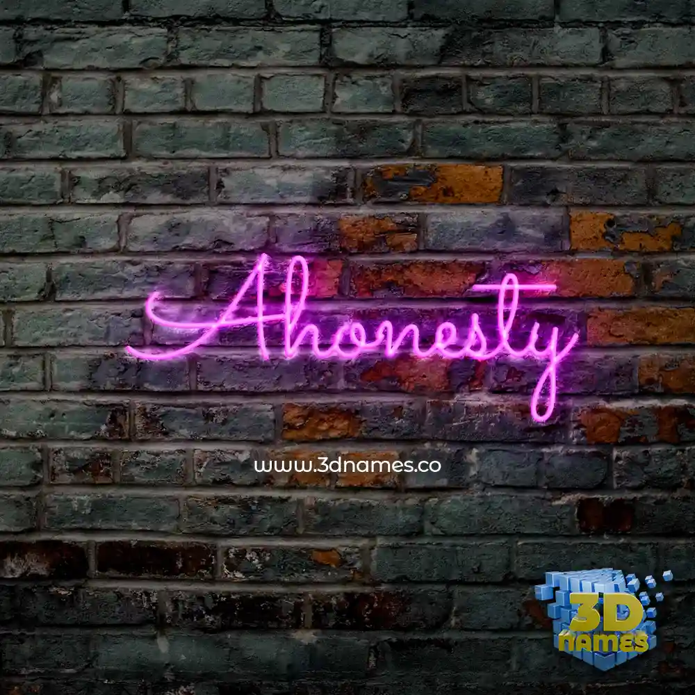 ahonesty in Pink Neon style - 3D name wallpaper