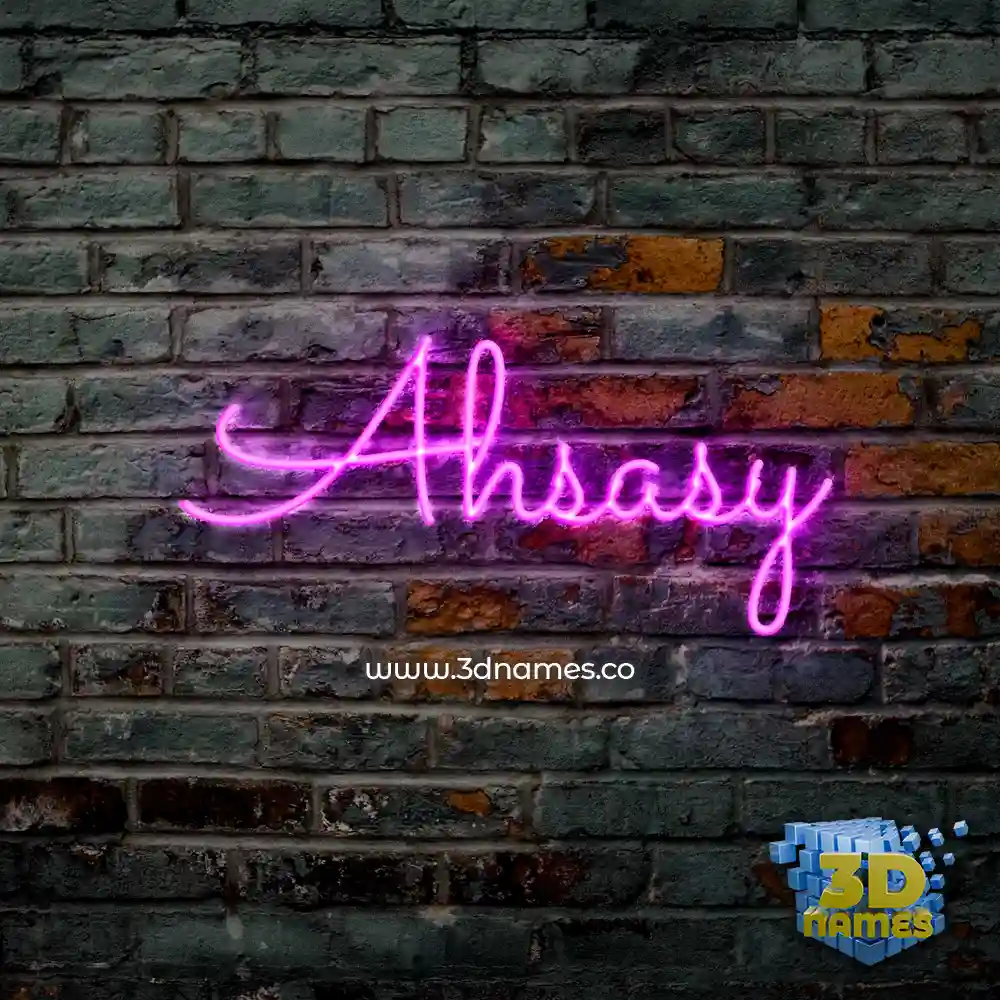 ahsasy in Pink Neon style - 3D name wallpaper