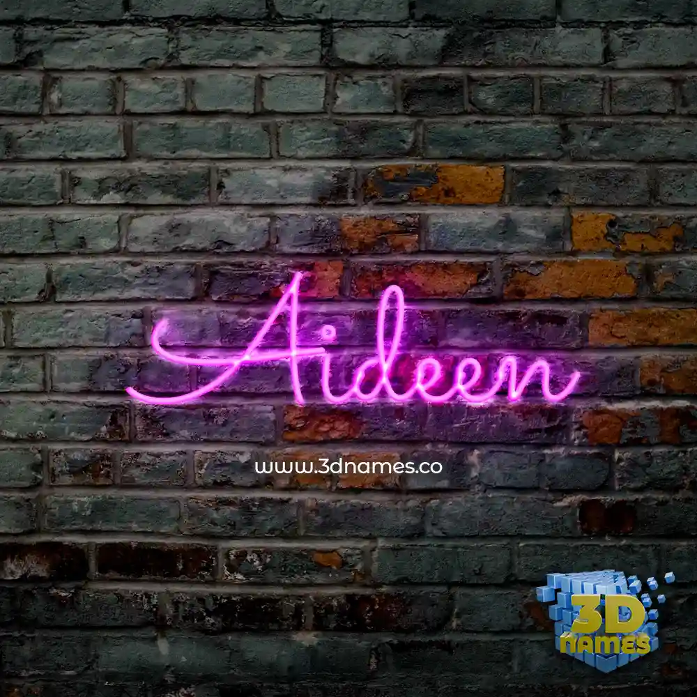 aideen in Pink Neon style - 3D name wallpaper