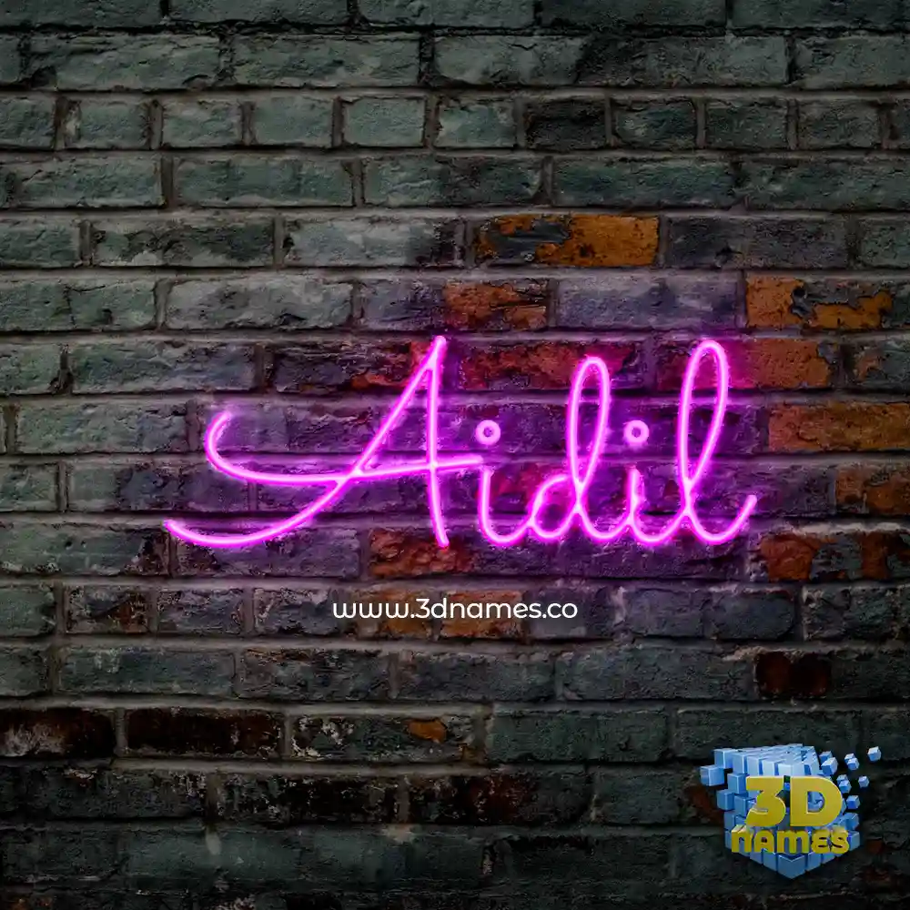aidil in Pink Neon style - 3D name wallpaper