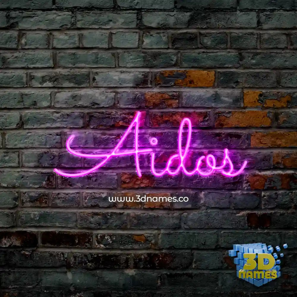 aidos in Pink Neon style - 3D name wallpaper
