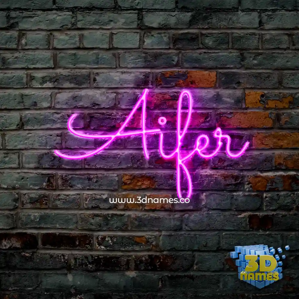 aifer in Pink Neon style - 3D name wallpaper