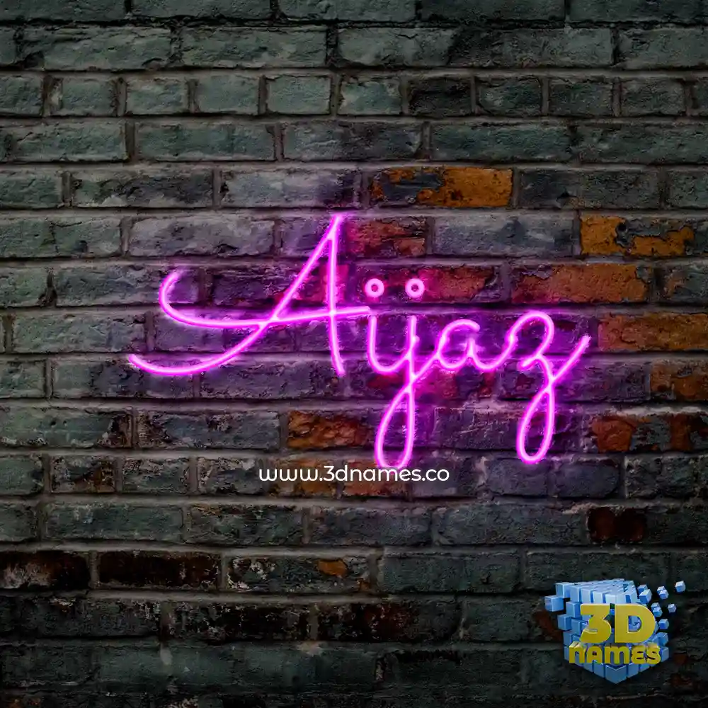 aijaz in Pink Neon style - 3D name wallpaper