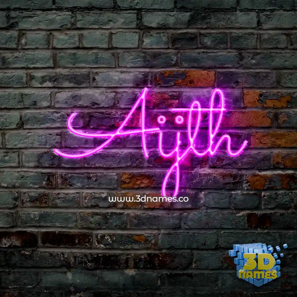 aijth in Pink Neon style - 3D name wallpaper