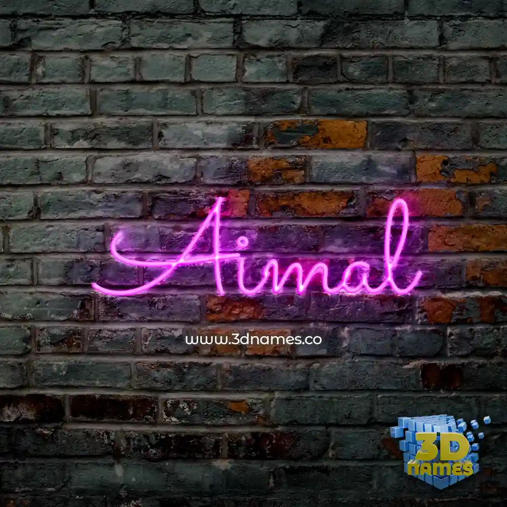aimal in Pink Neon style - 3D name wallpaper