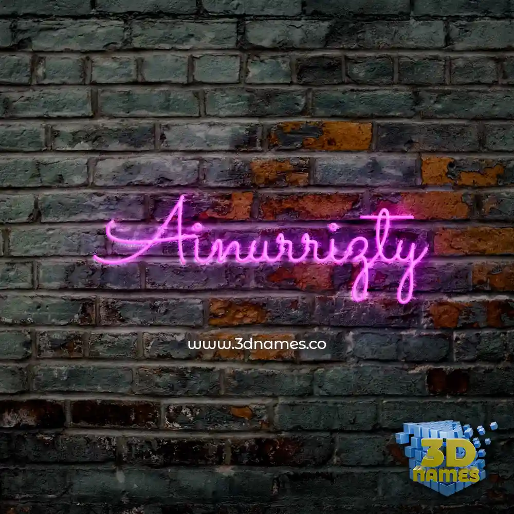 ainurrizty in Pink Neon style - 3D name wallpaper