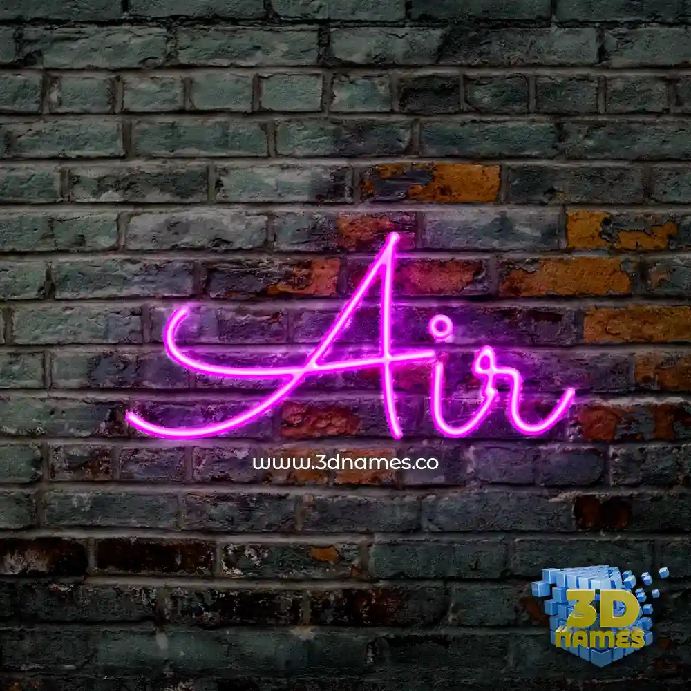 air in Pink Neon style - 3D name wallpaper