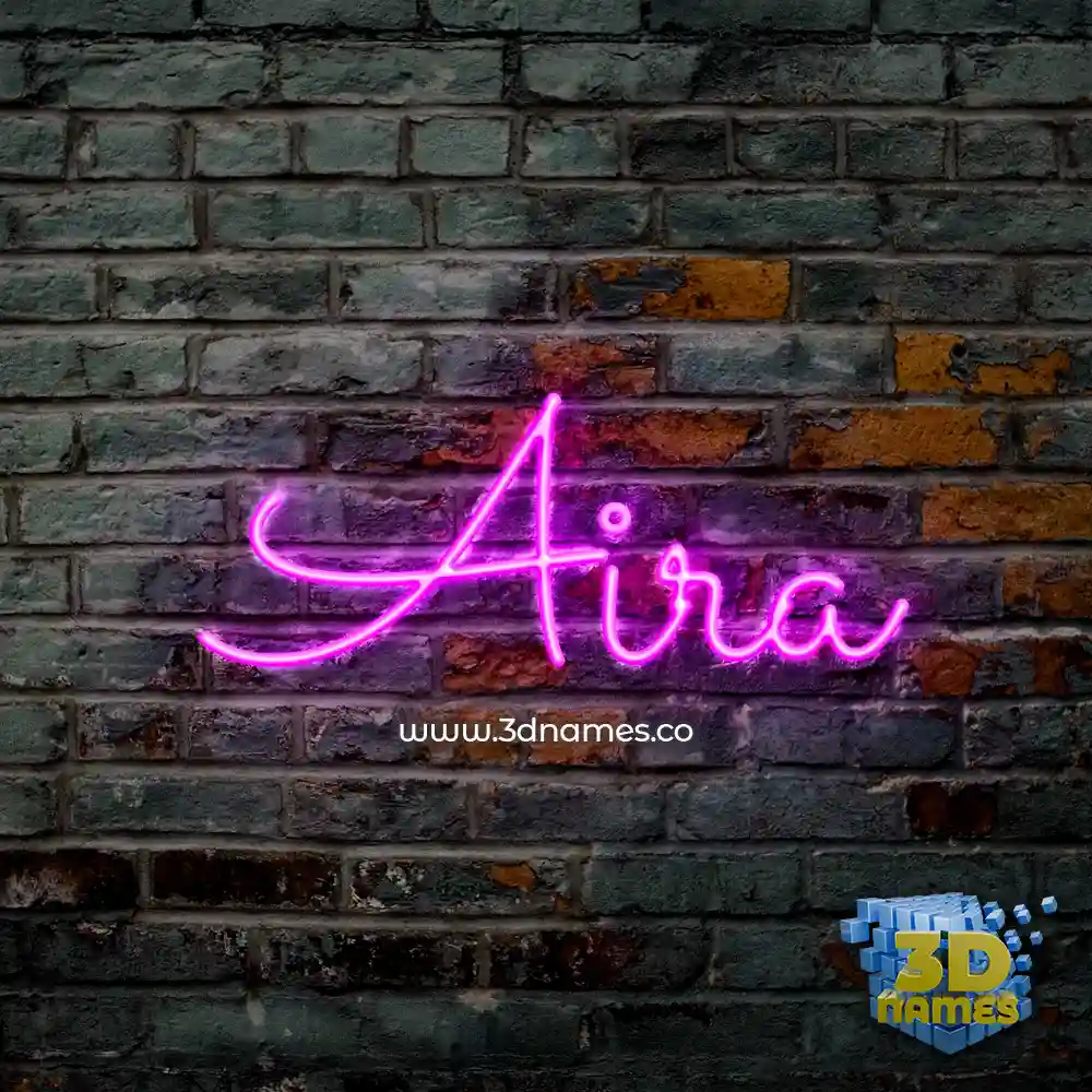 aira in Pink Neon style - 3D name wallpaper