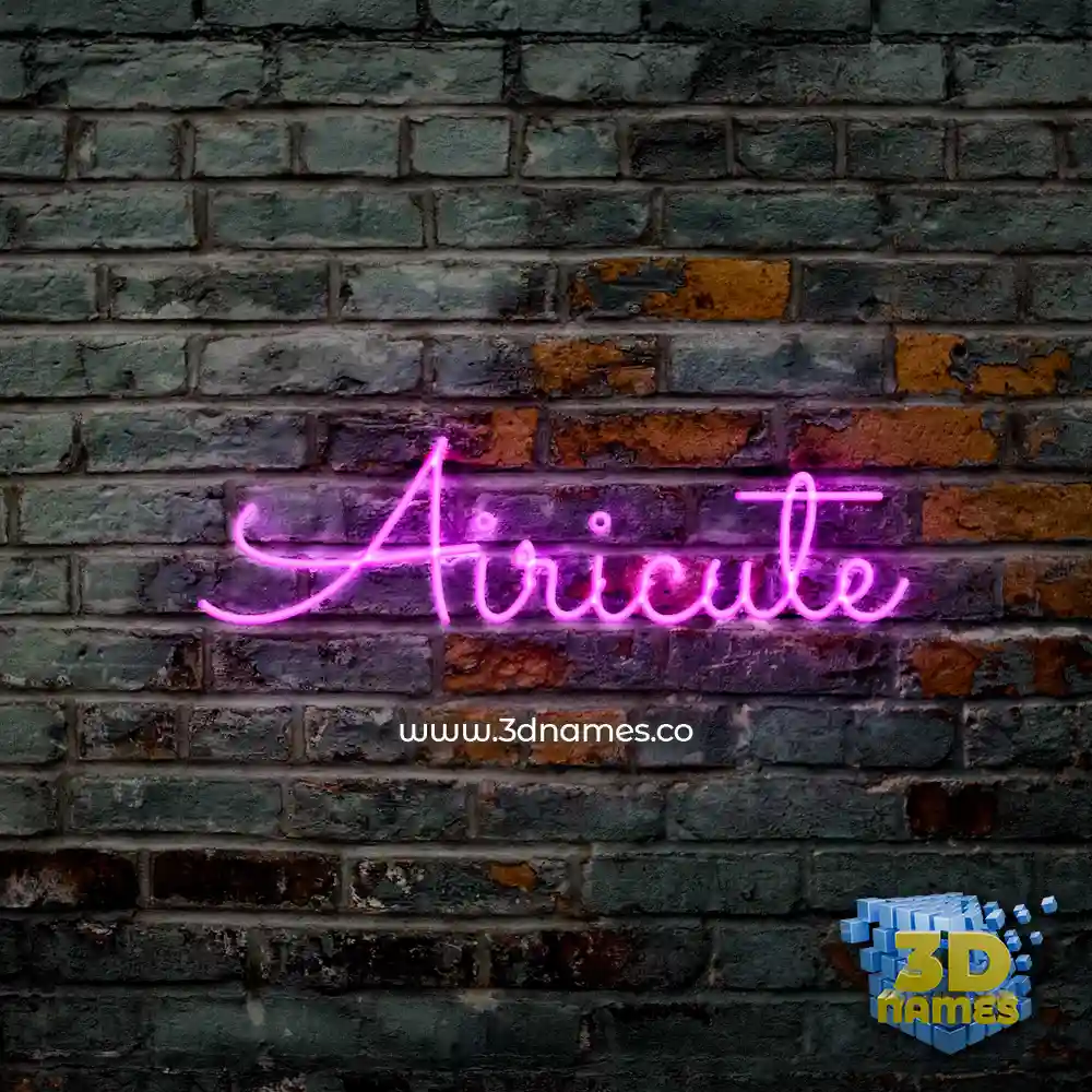 airicute in Pink Neon style - 3D name wallpaper