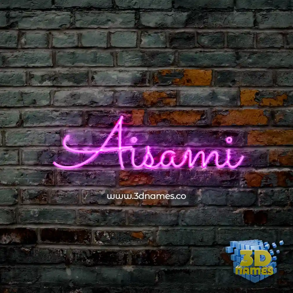 aisami in Pink Neon style - 3D name wallpaper