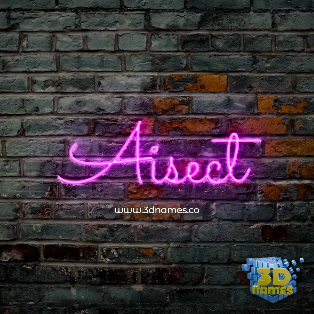 aisect in Pink Neon style - 3D name wallpaper