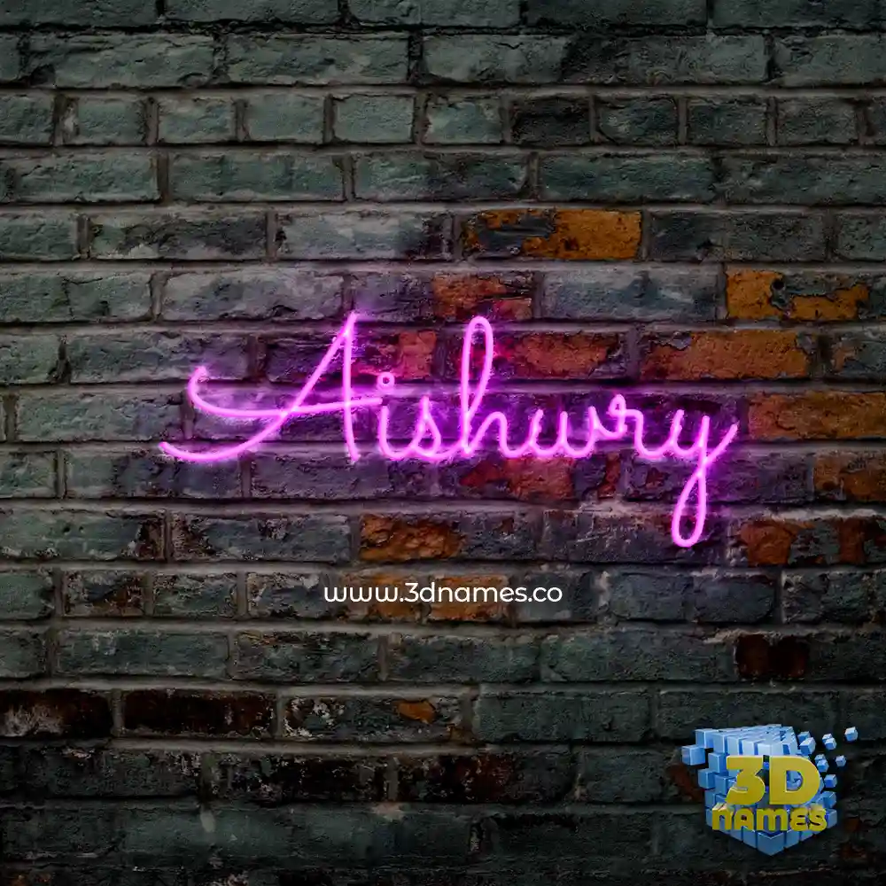 aishwry in Pink Neon style - 3D name wallpaper