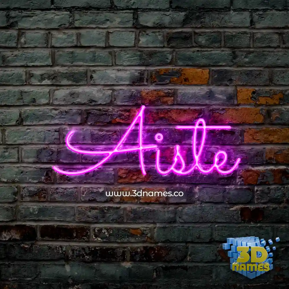aiste in Pink Neon style - 3D name wallpaper
