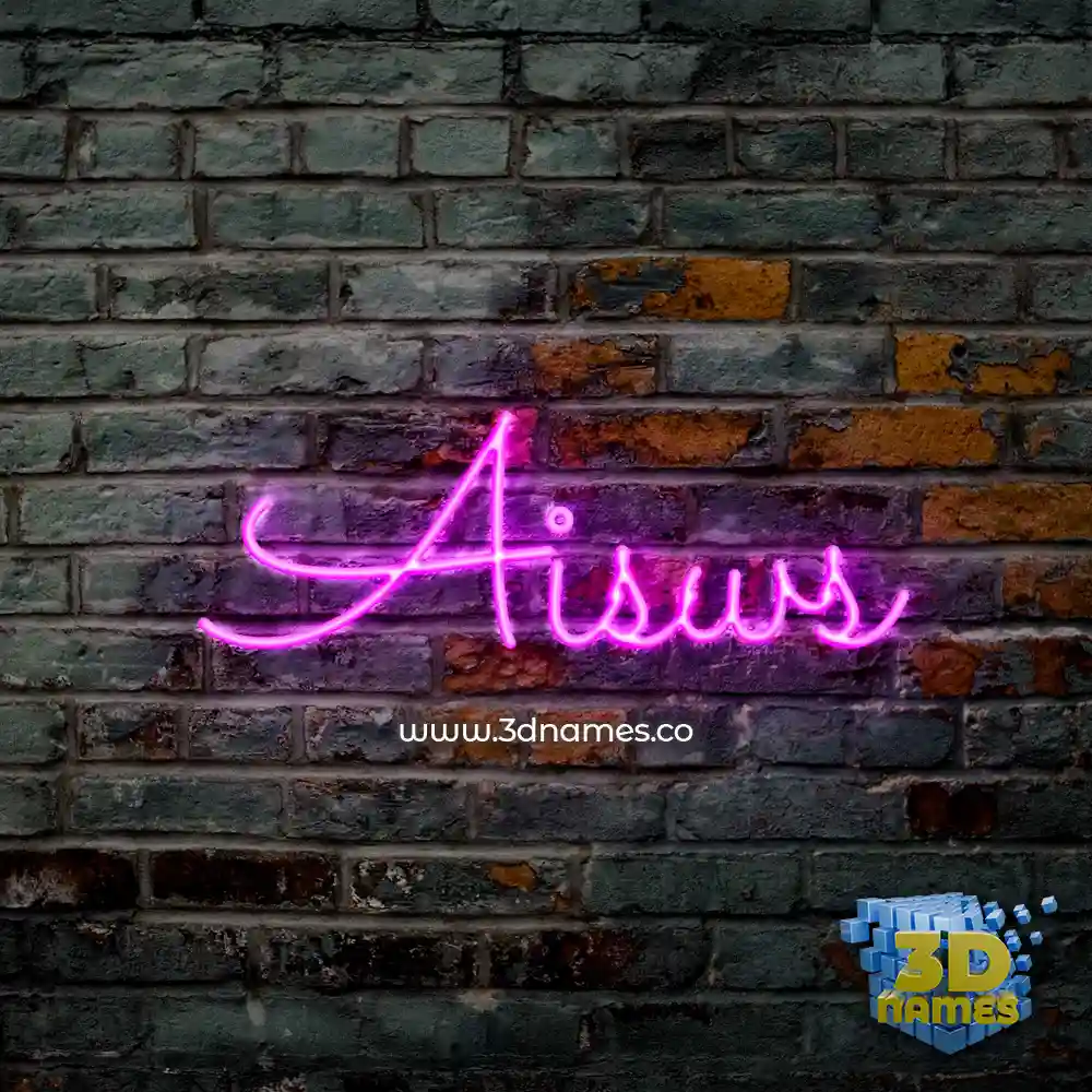 aisws in Pink Neon style - 3D name wallpaper