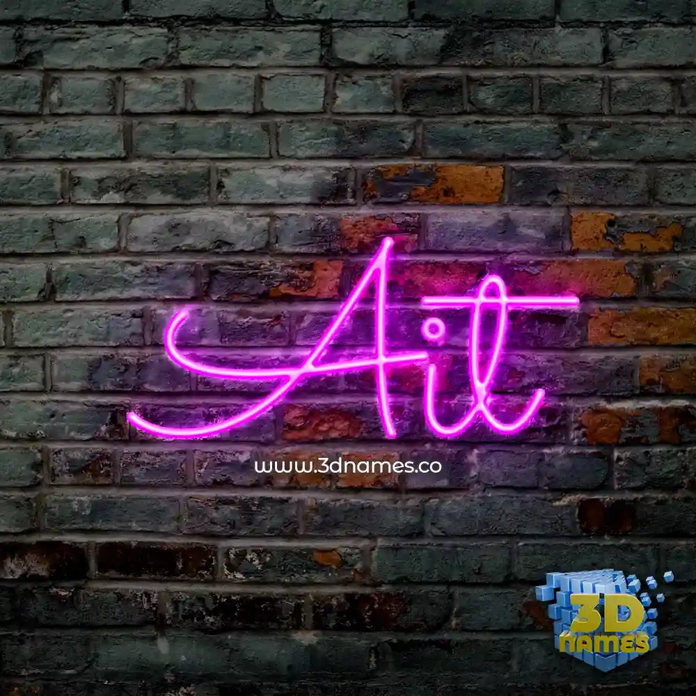 ait in Pink Neon style - 3D name wallpaper