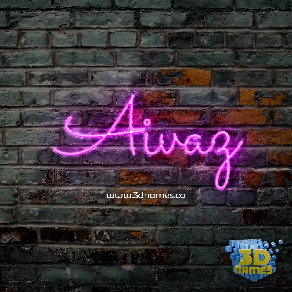 aivaz in Pink Neon style - 3D name wallpaper
