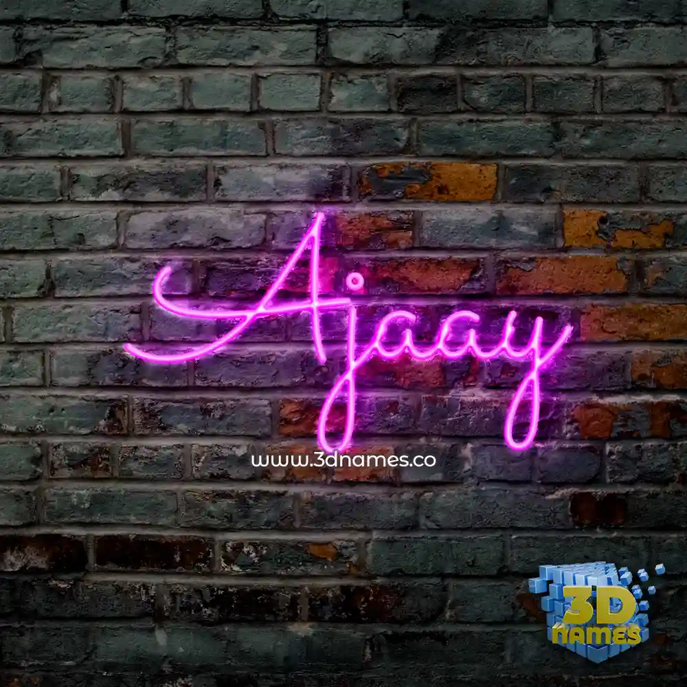 ajaay in Pink Neon style - 3D name wallpaper