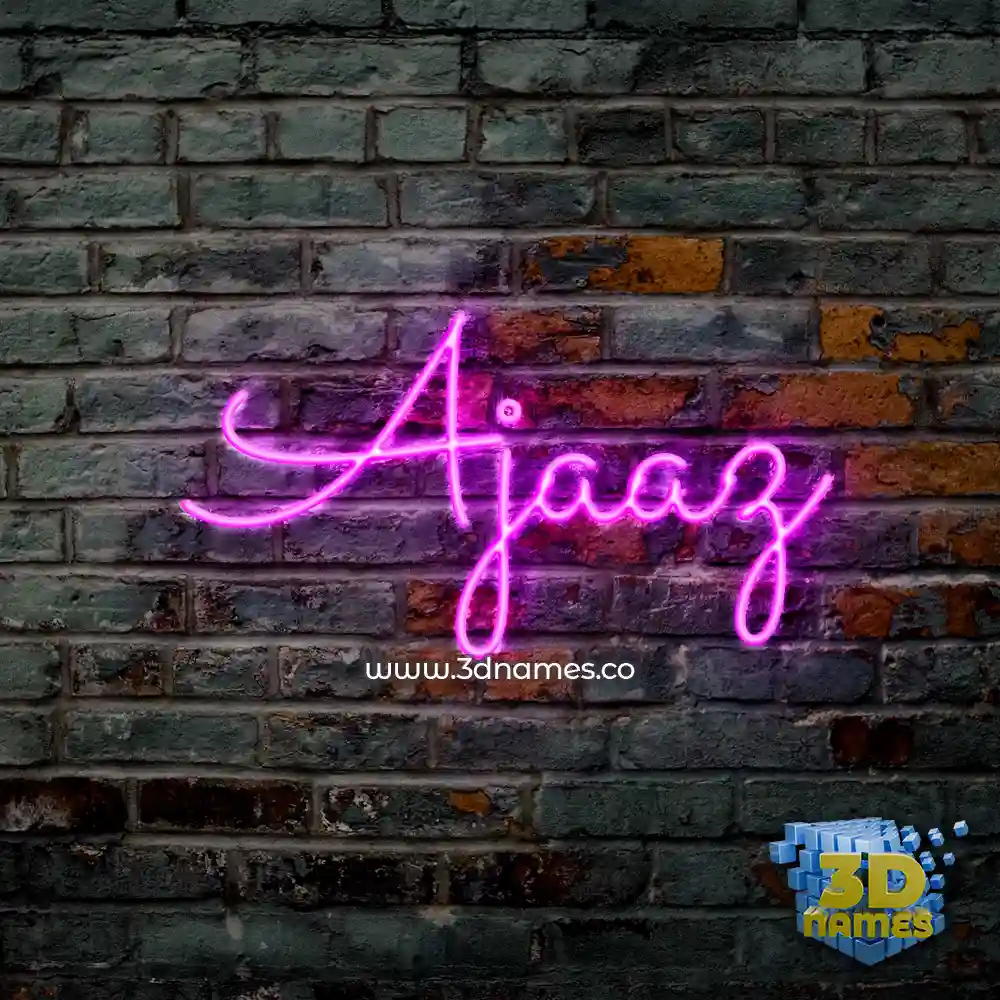 ajaaz in Pink Neon style - 3D name wallpaper