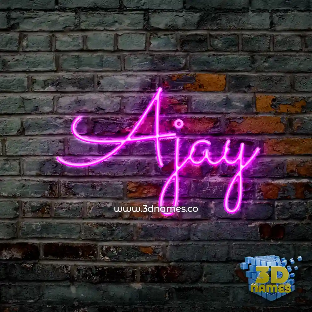 ajay in Pink Neon style - 3D name wallpaper