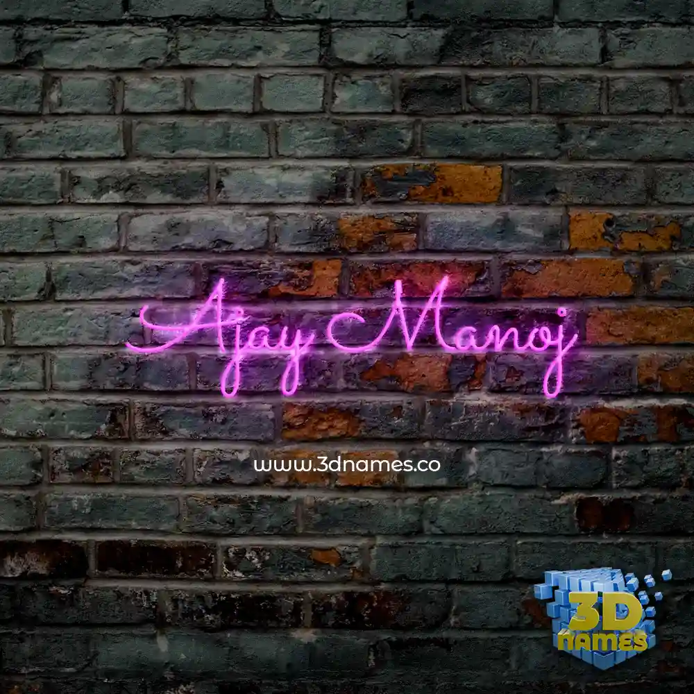 ajay manoj in Pink Neon style - 3D name wallpaper