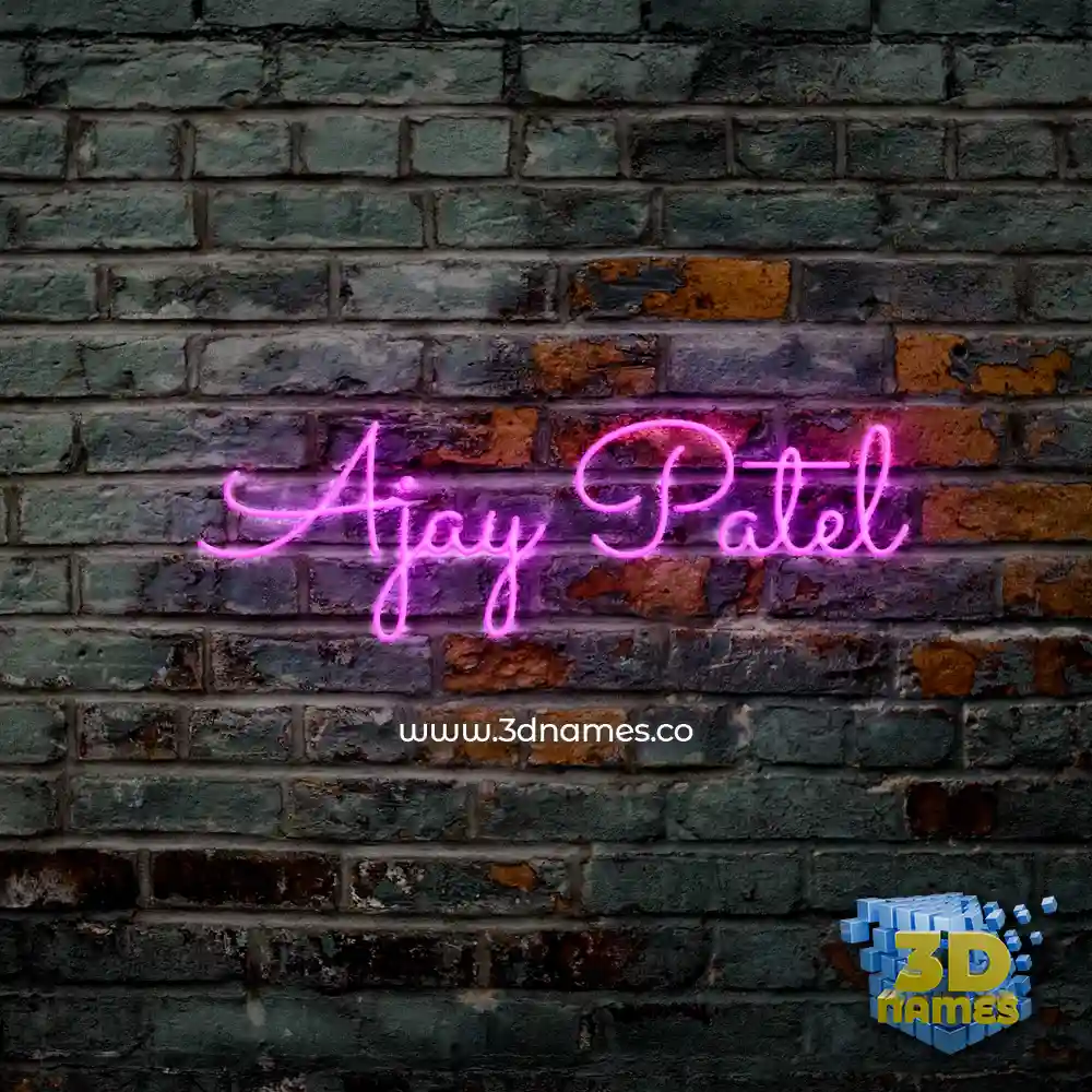 ajay patel in Pink Neon style - 3D name wallpaper