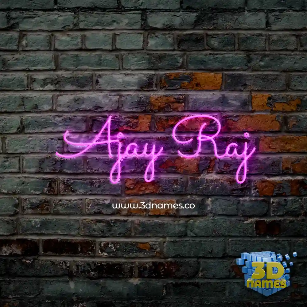 ajay raj in Pink Neon style - 3D name wallpaper