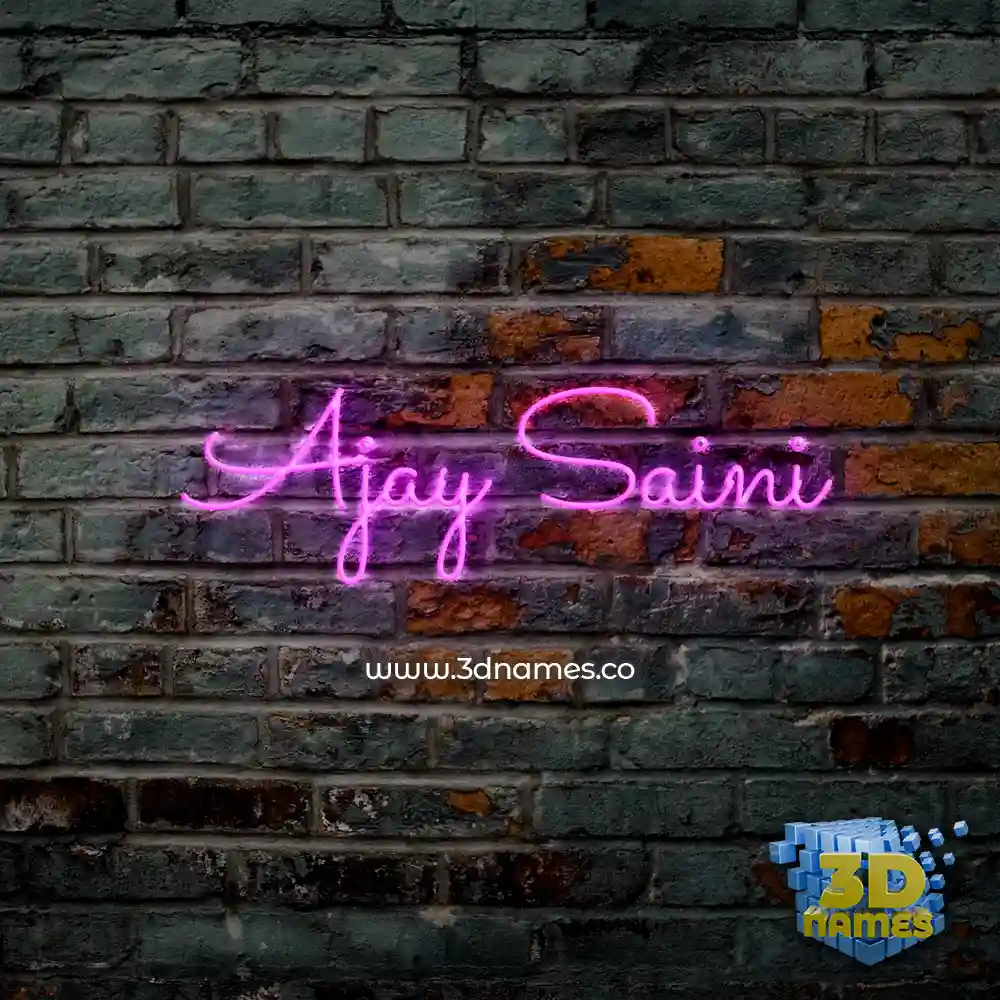ajay saini in Pink Neon style - 3D name wallpaper