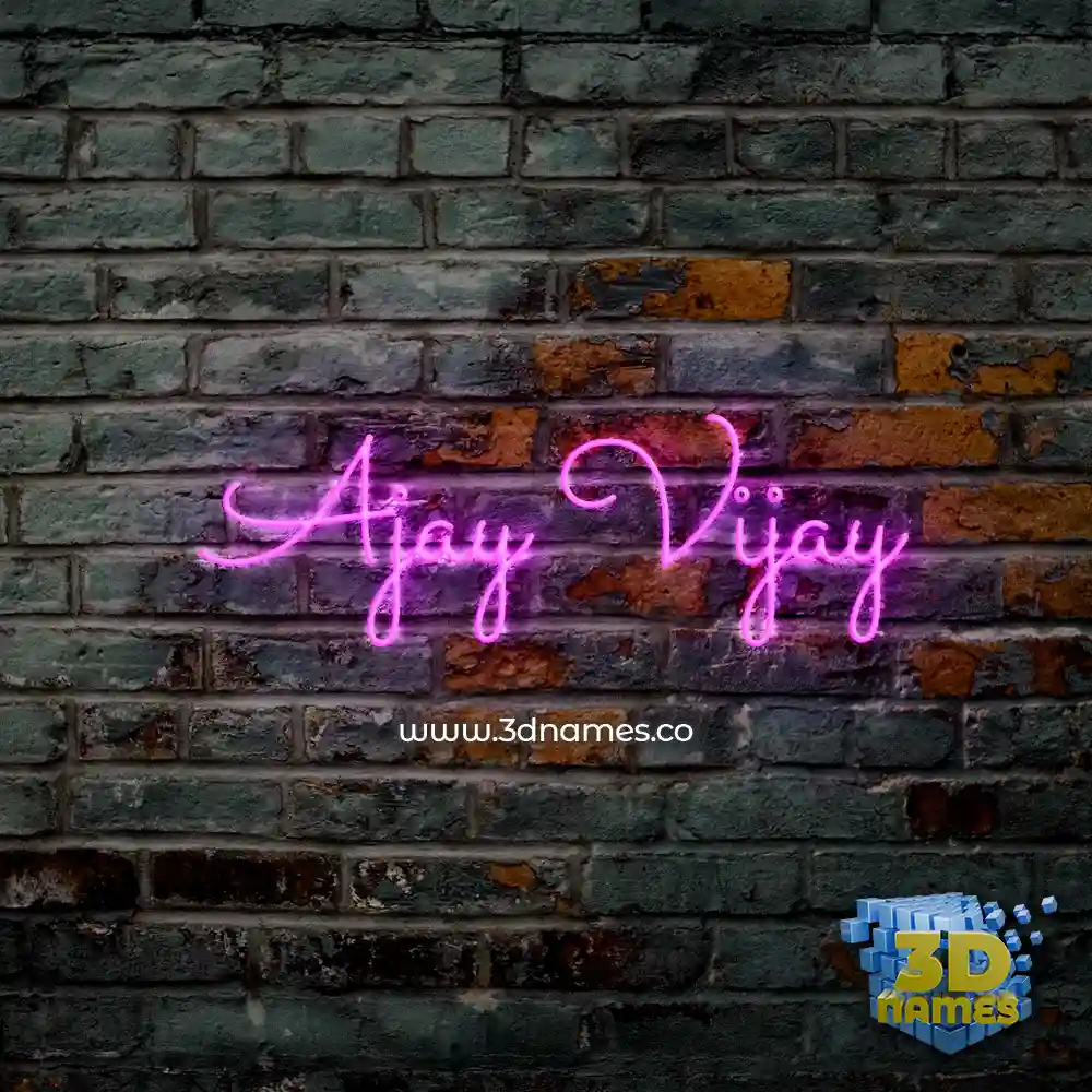 ajay vijay in Pink Neon style - 3D name wallpaper