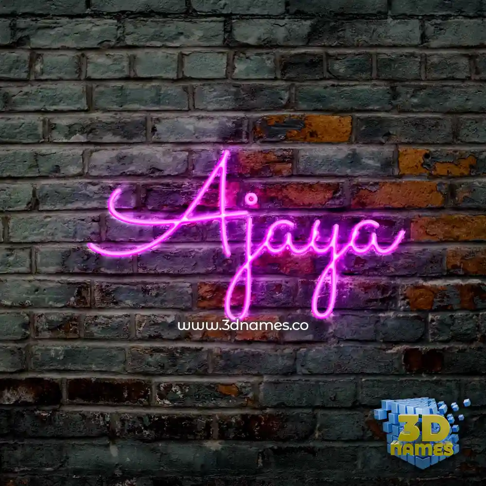 ajaya in Pink Neon style - 3D name wallpaper