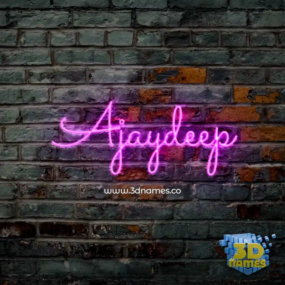 ajaydeep in Pink Neon style - 3D name wallpaper