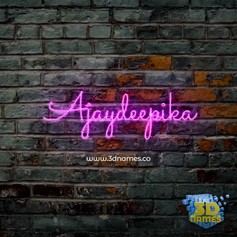 ajaydeepika in Pink Neon style - 3D name wallpaper